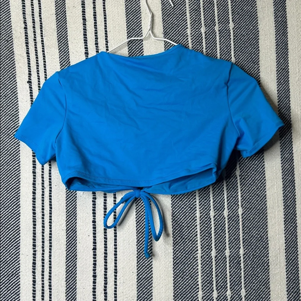 Skims Recycled Swim Ruched T-Shirt Cropped Swim Top